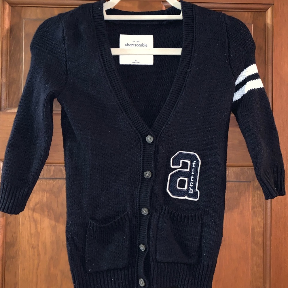 Abercrombie and Fitch Navy Varsity Sweater